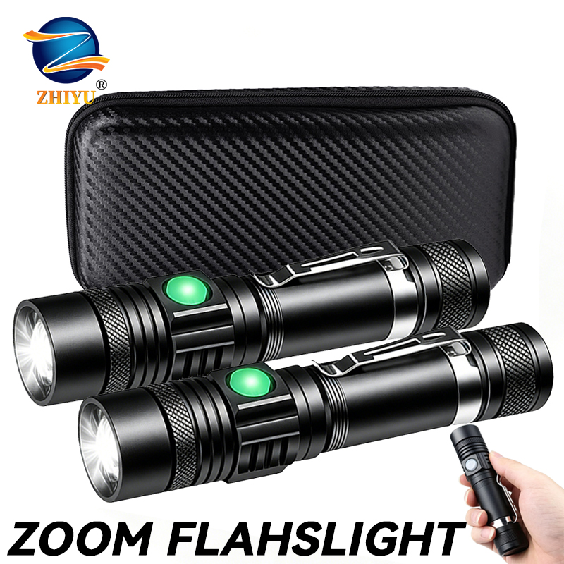Outdoor Hunting Bike - T6 LED oplaadbare zaklamp, 18650 zoombare