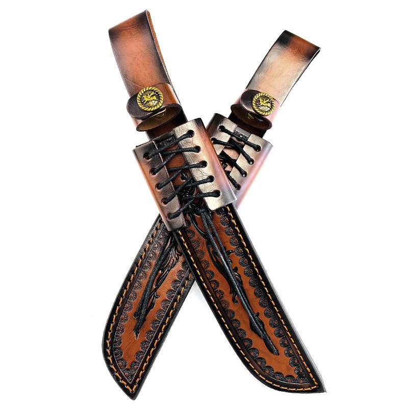 Echte koeienhuid messchede met - Knife Hunting Fixed Blade recensie en prijs